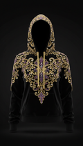 Diamond Gold Embellished Velvet Hoodie