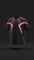 Heavyweight Cotton Tee With Neon Amethyst Glow