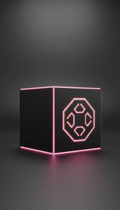Black Box With Vivid Pink Glowing Trim