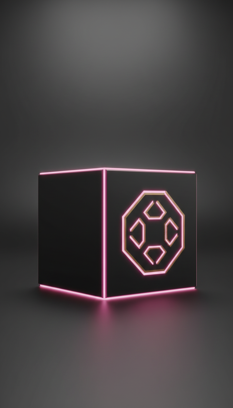 Black Box With Vivid Pink Glowing Trim