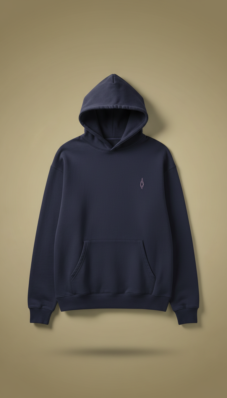 Heavyweight Cotton Hoodie in Stellar Indigo